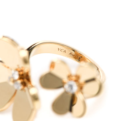 Van Cleef & Arpels 18K Yellow Gold Diamond Frivole Between The Finger Ring 55 7.25 5 of 7