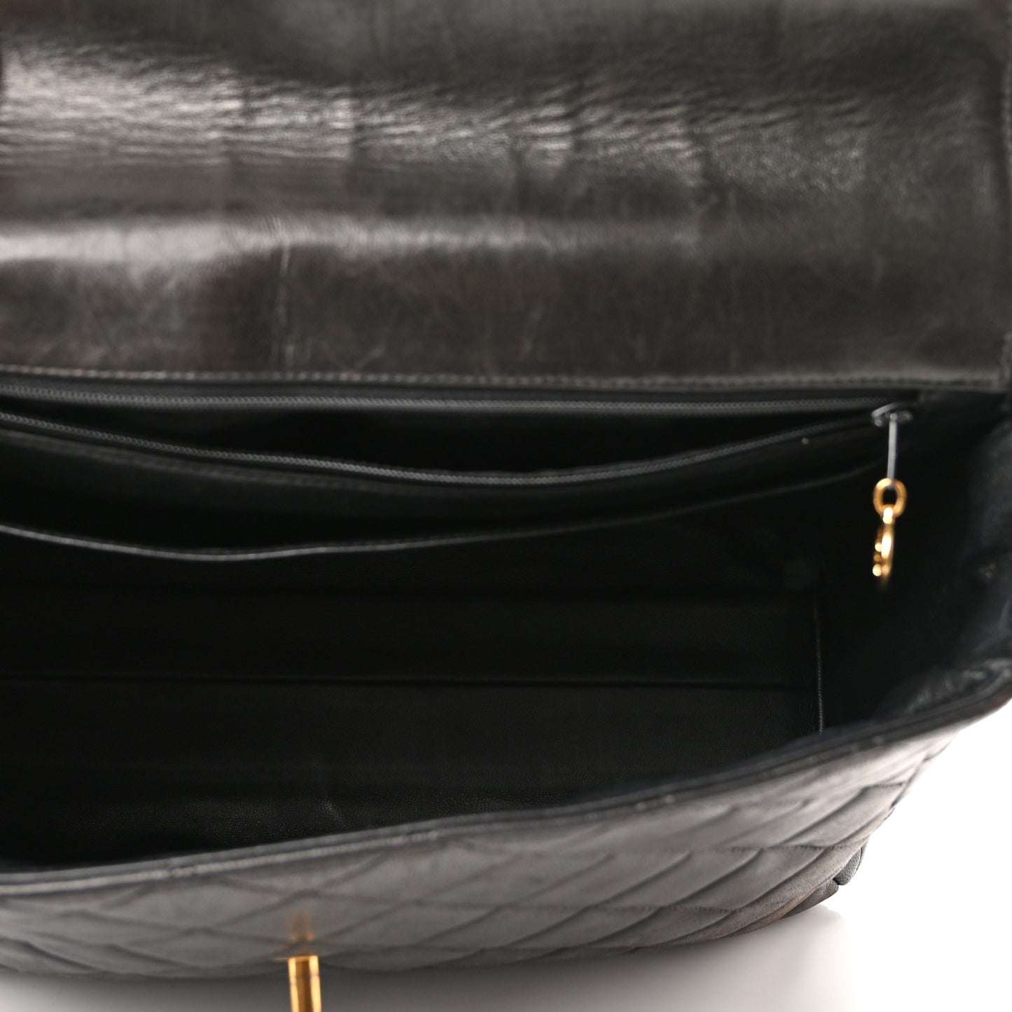 Lambskin Quilted CC Flap Shoulder Bag Black