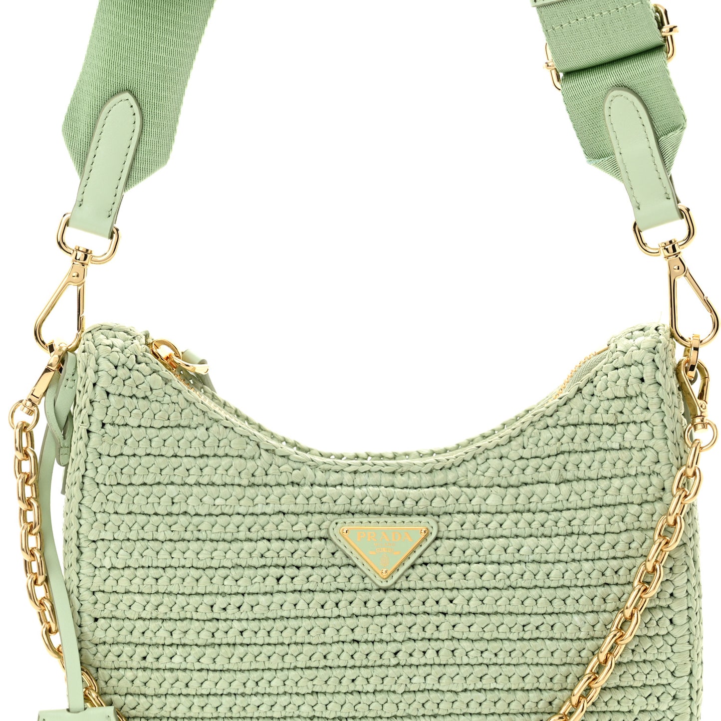 Yarn Raffia Effect Crochet Re-Edition 2005 Shoulder Bag Acqua