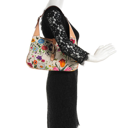 Gucci Canvas Floral Flora Small Jackie O Hobo White 2 of 8