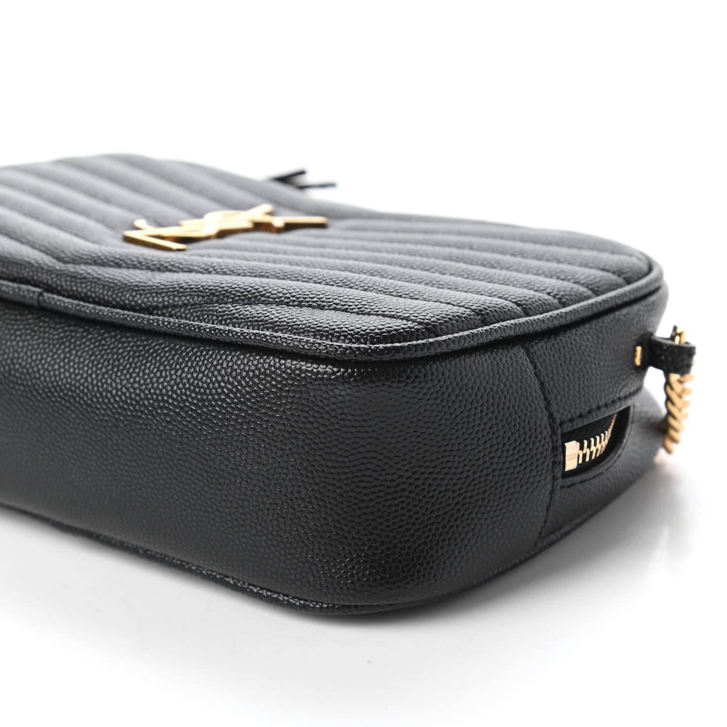 Saint Laurent Grain De Poudre Matelasse Monogram Mini Lou Camera Bag Black 7 of 10