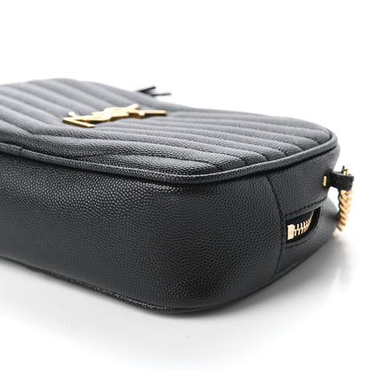 Saint Laurent Grain De Poudre Matelasse Monogram Mini Lou Camera Bag Black 7 of 10