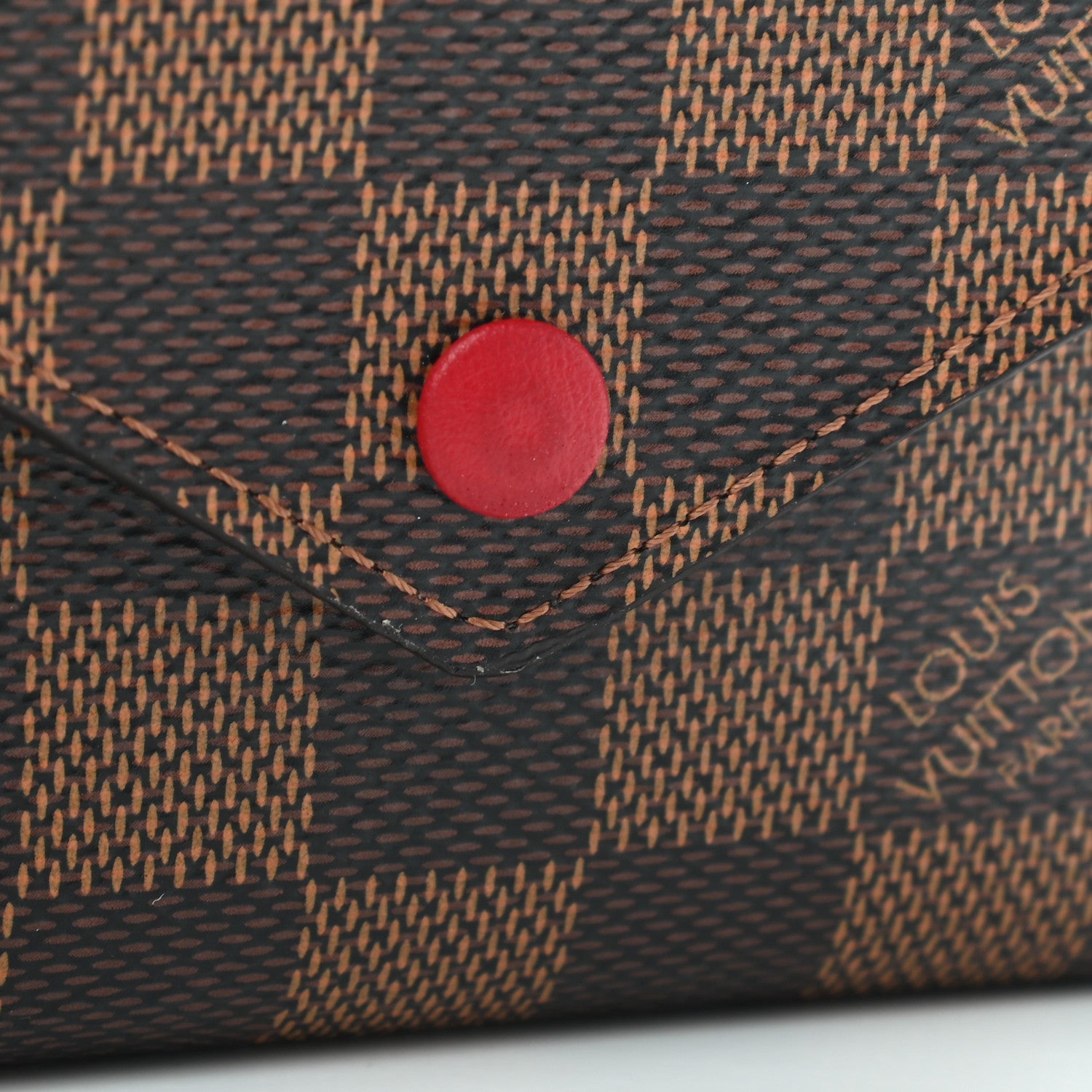 Louis Vuitton Damier Ebene Victorine Wallet Red 9 of 9