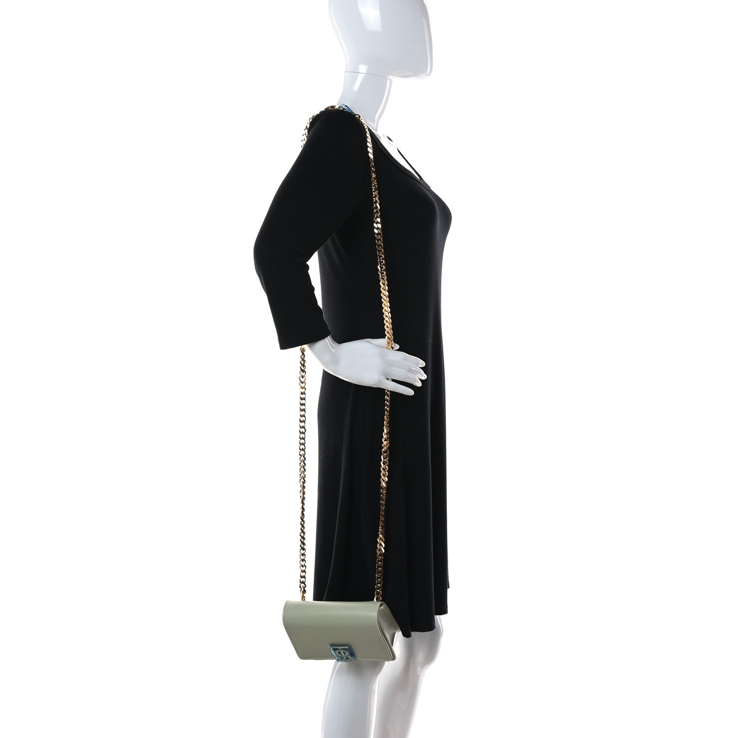 Burberry Calfskin TB Chain Belt Bag Pale Sage 2 of 11