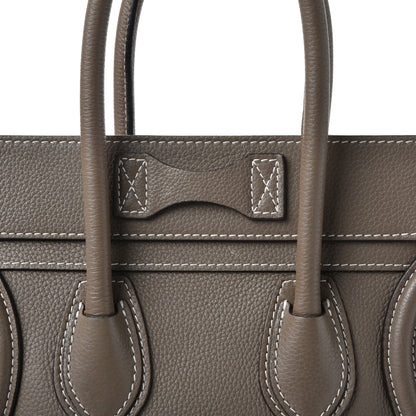 Celine Drummed Calfskin Micro Luggage Souris 9 of 10
