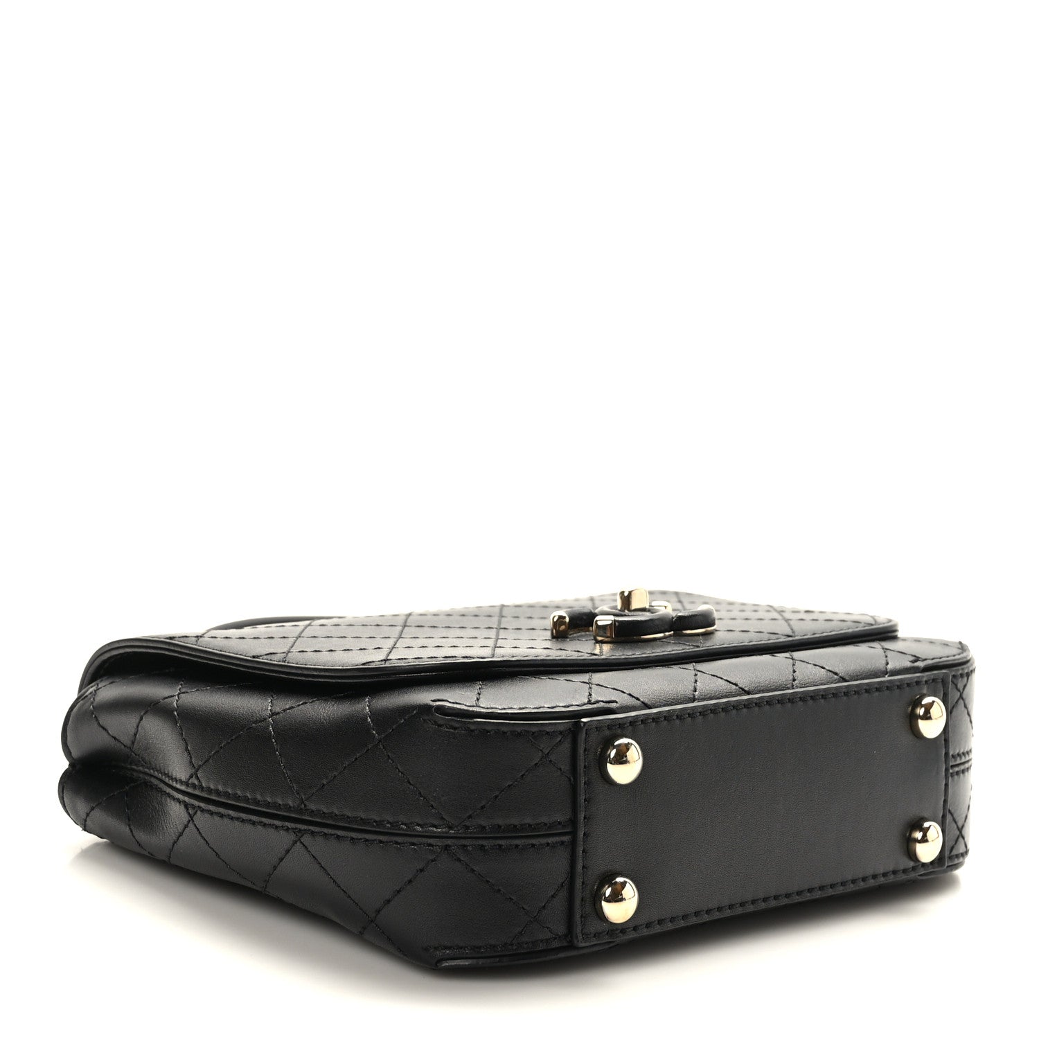 Chanel Calfskin Stitched Small Covered CC Flap Bag Black 4 of 9