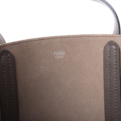 Fendi Vitello Vienna Enamel F is Fendi Shopping Tote Carbone Tobacco 7 of 11