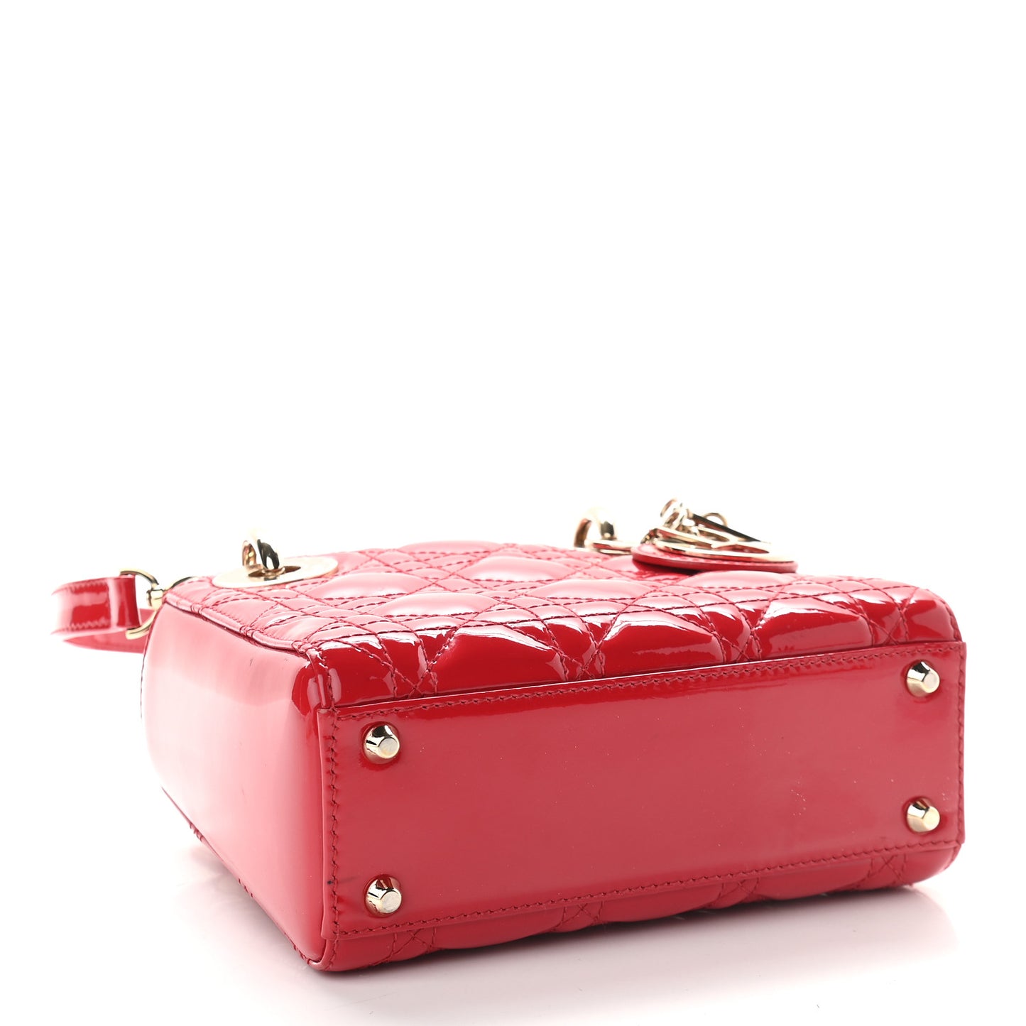 Patent Cannage Mini Lady Dior Red