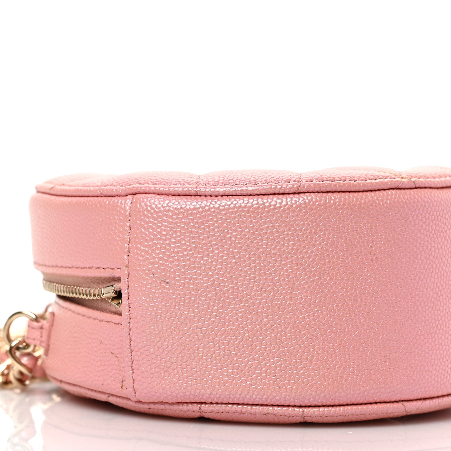 Chanel Iridescent Caviar Resin Quilted Round Clutch With Chain Pink 7 of 8