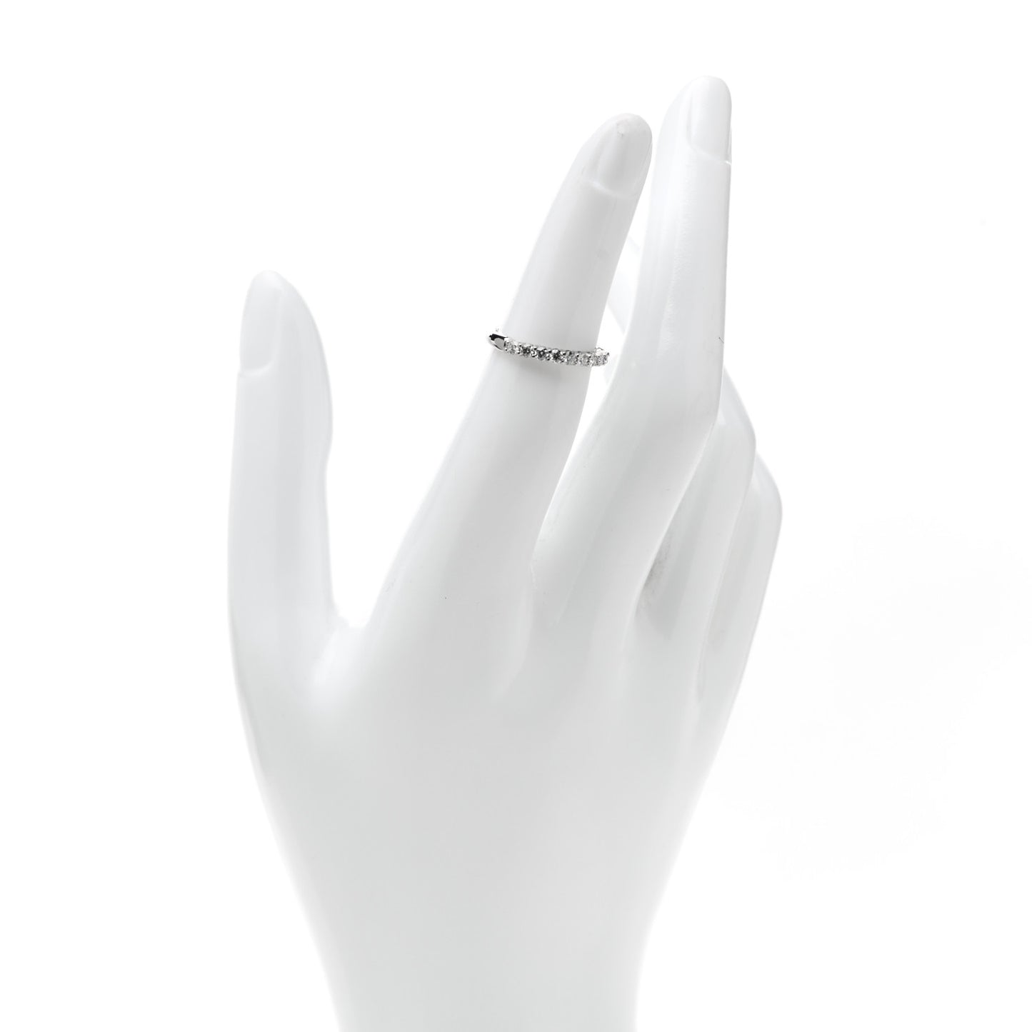 Platinum Diamond .27ct 2.2mm Half Circle Embrace Band Ring 47 4