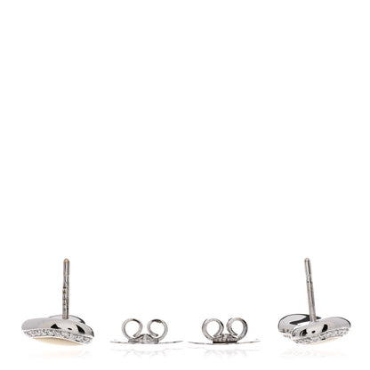 Pasquale Bruni 18K White Gold Diamond Mother of Pearl Heart Earrings 3 of 4