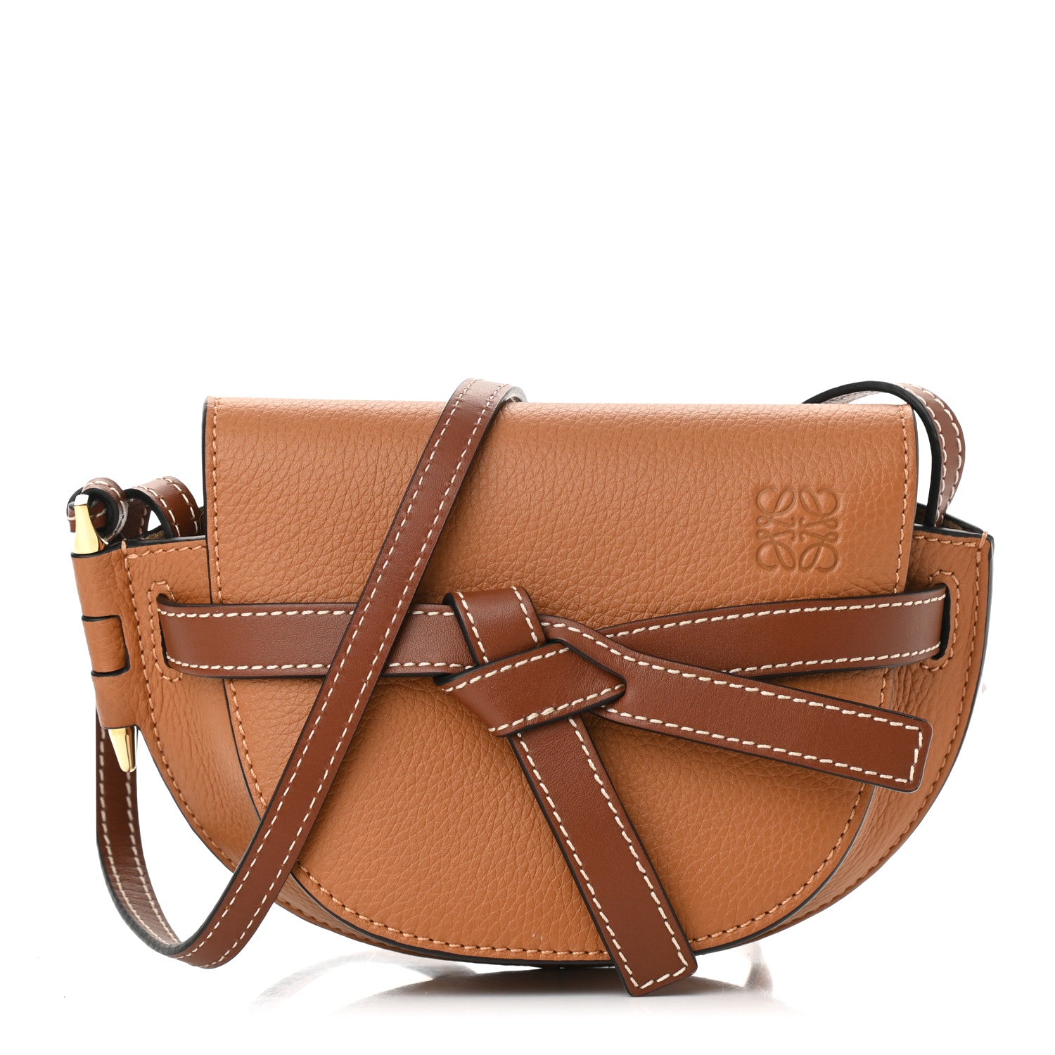 Loewe Grained Calfskin Mini Gate Crossbody Bag Caramel Pecan 1 of 8