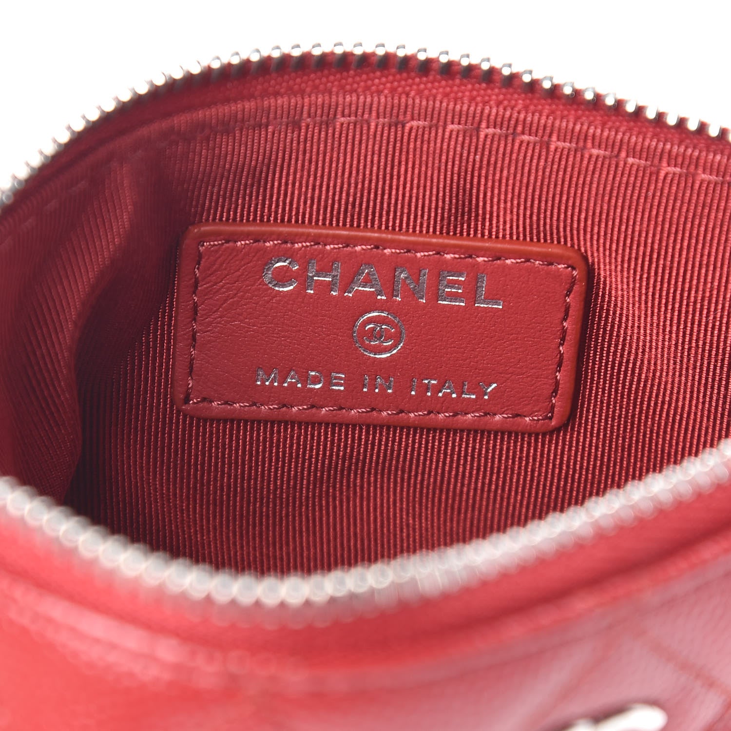 Chanel Caviar Quilted Small Cosmetic Case Red 6 of 9