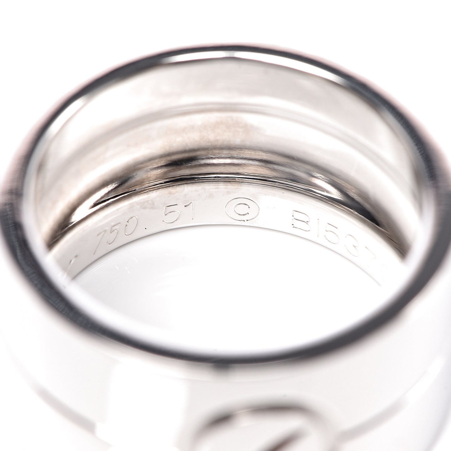 18K White Gold 11mm Wide LOVE Ring 51 5.75