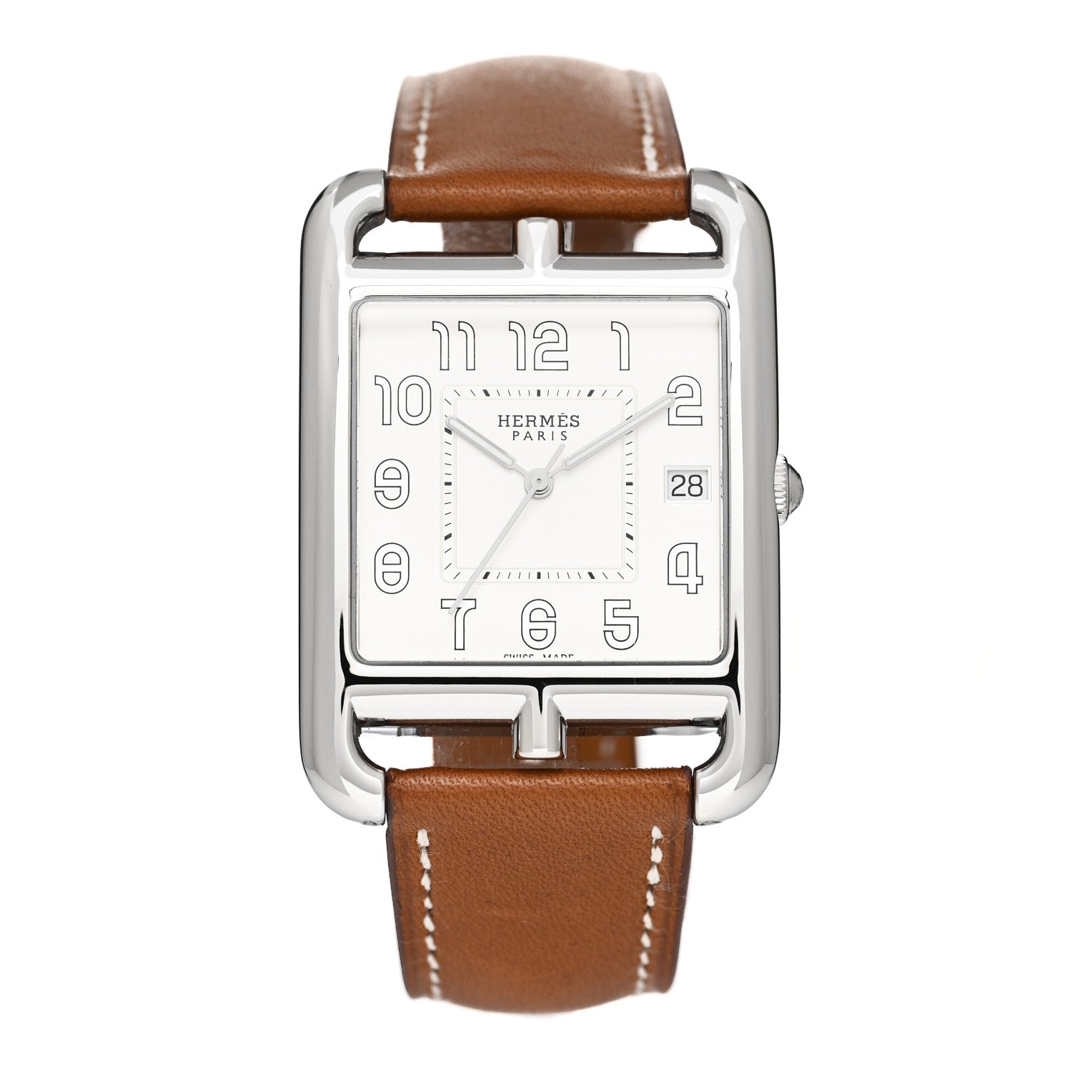Hermes Stainless Steel Barenia 29mm Cape Cod Quartz Watch Fauve 1 of 5