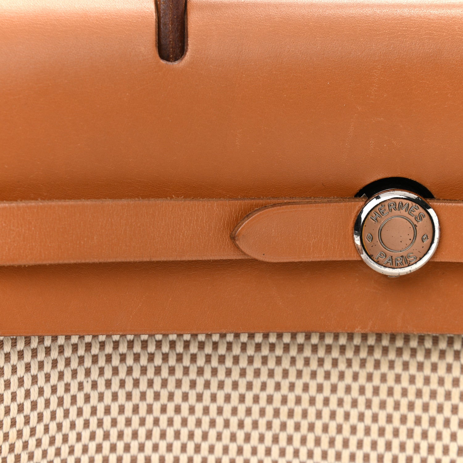 Hermes Toile Vache Calfskin Herbag 30 PM Backpack Natural 11 of 20