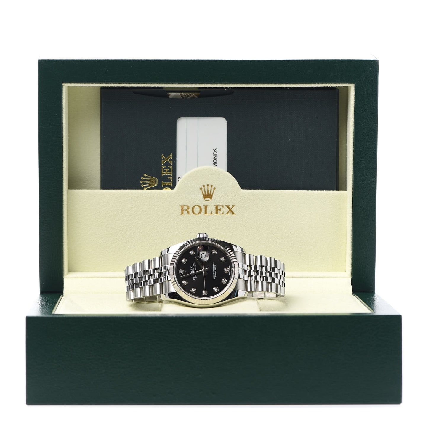Stainless Steel 18K White Gold Diamond 36mm Oyster Perpetual Datejust Watch Black 116234