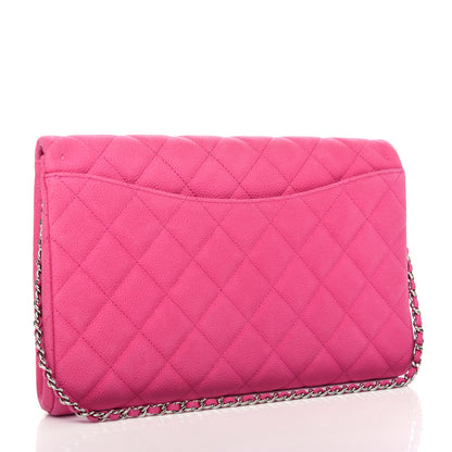 Chanel Iridescent Caviar Quilted Clutch with Chain Flap Pink 3 of 10