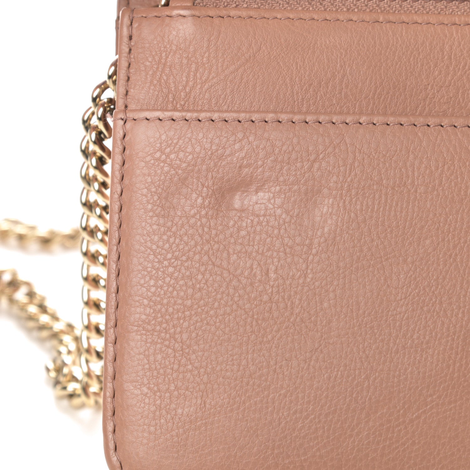 Chanel Grained Calfskin Quilted Label Click Flap Wallet On Chain WOC Pink 15 of 18