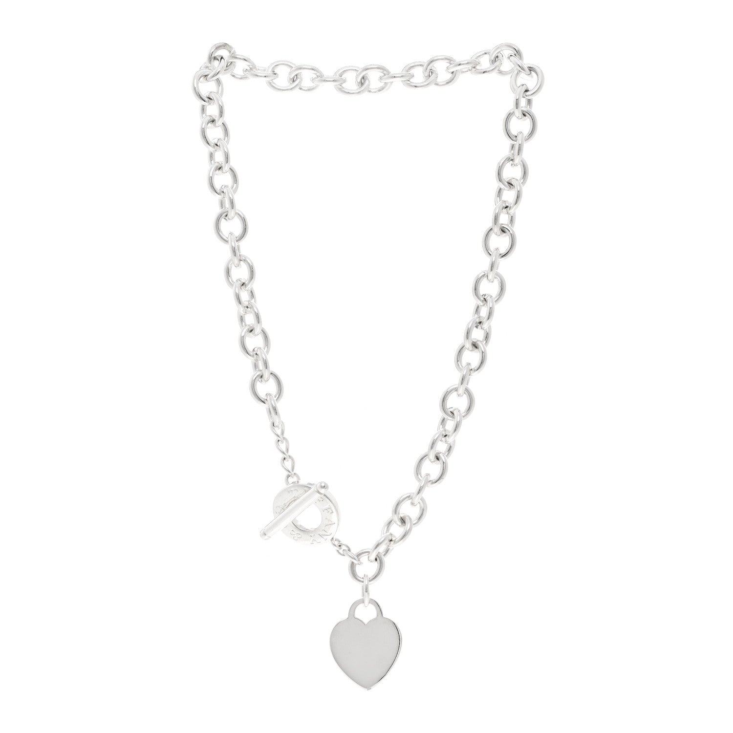 Tiffany Sterling Silver Heart Tag Toggle Necklace 3 of 5