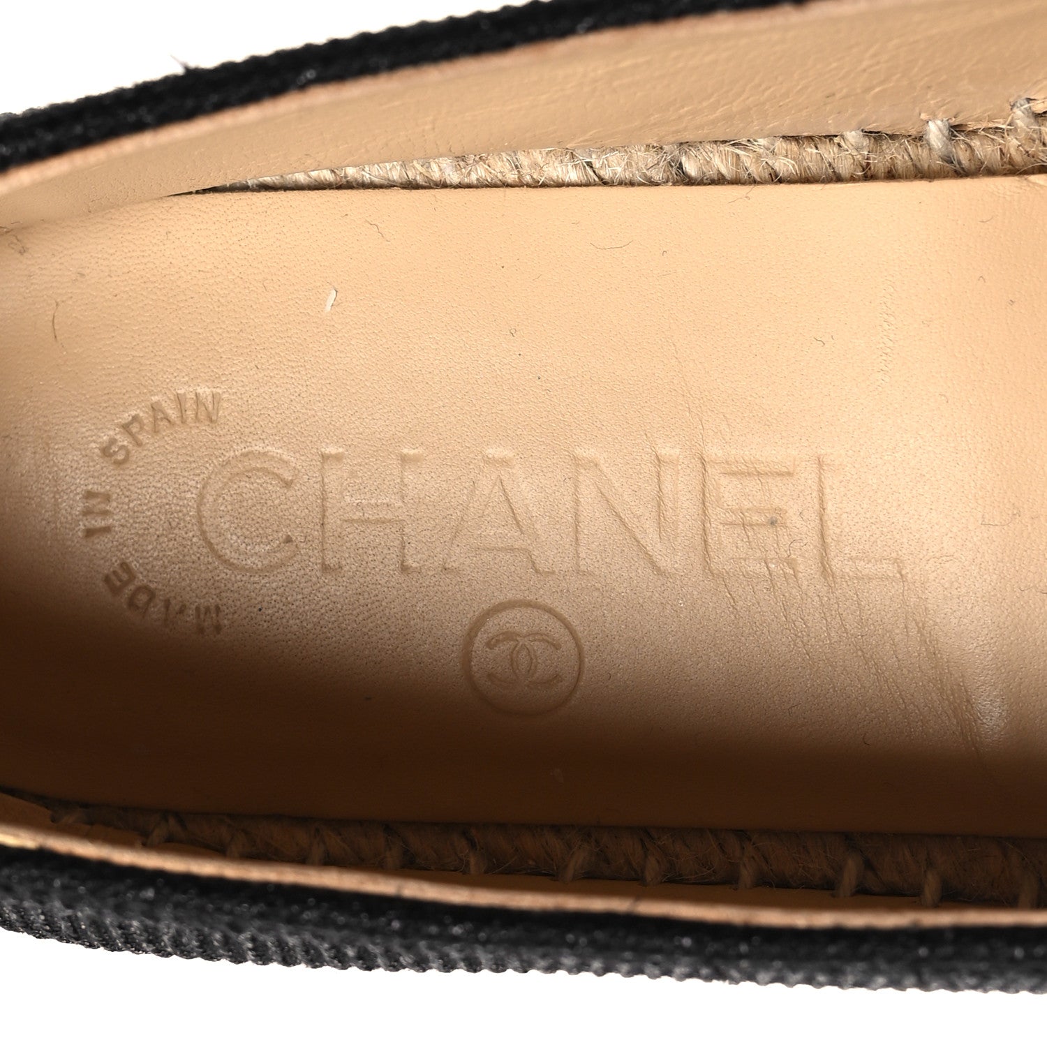 Chanel Fabric Patent Calfskin CC Espadrilles 38 Black 9 of 9