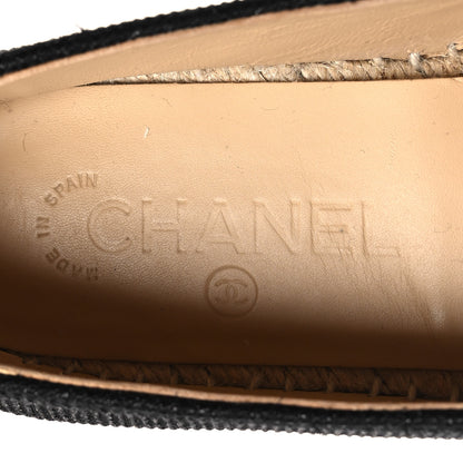 Chanel Fabric Patent Calfskin CC Espadrilles 38 Black 9 of 9