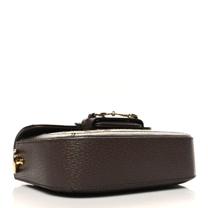 Gucci Monogram Jumbo GG Textured Dollar Calfskin Web Mini Horsebit 1955 Shoulder Bag Camel Ebony New Acero 4 of 10