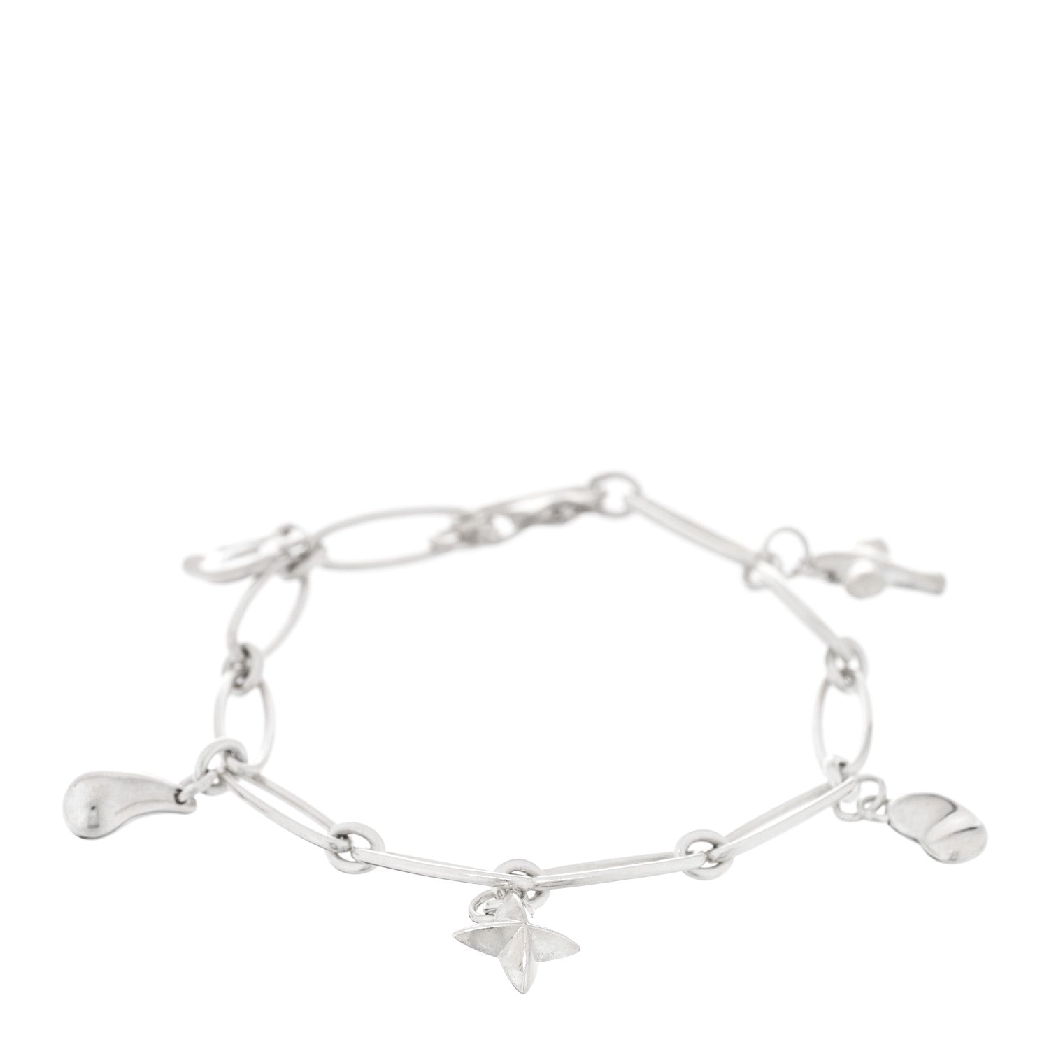 Tiffany Sterling SIlver Elsa Peretti Five Charm Bracelet 1 of 3