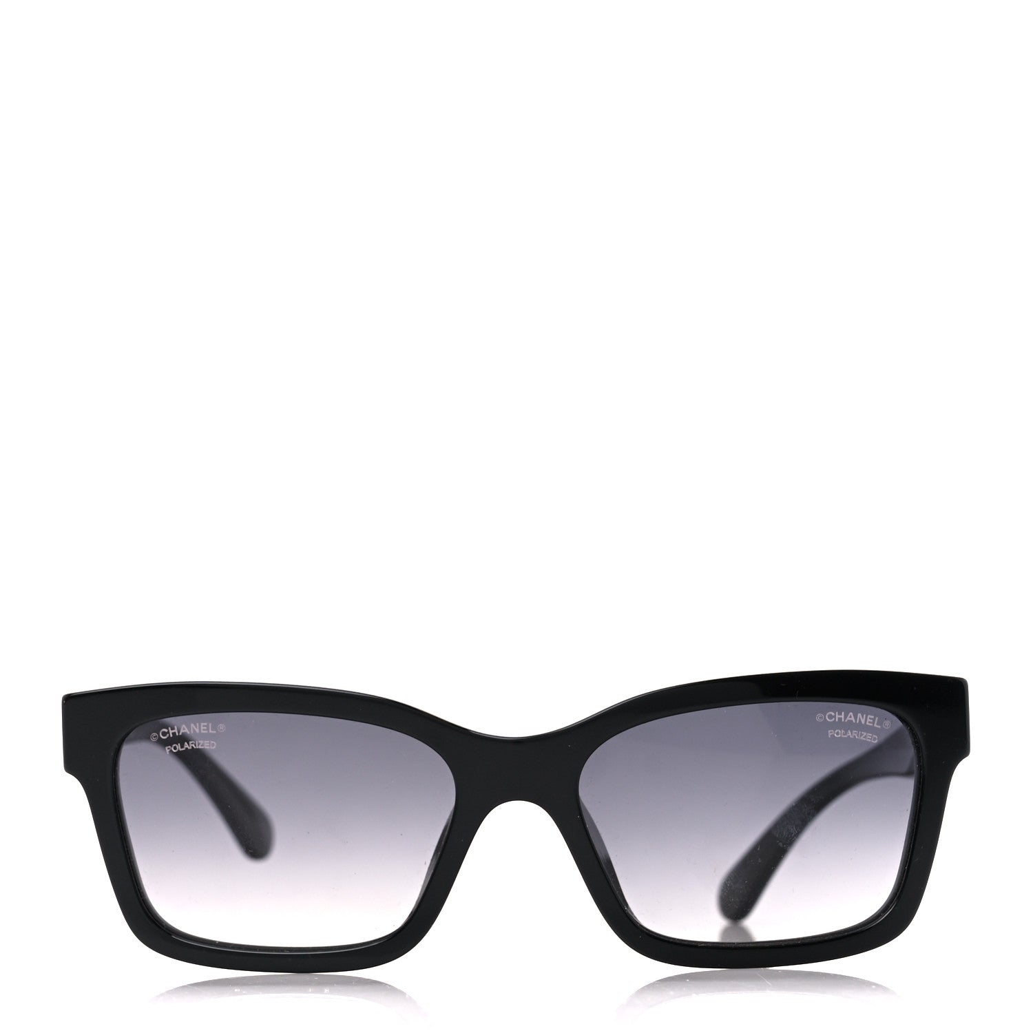 Chanel Acetate Polarized Square Sunglasses 5417-A Black 2 of 9