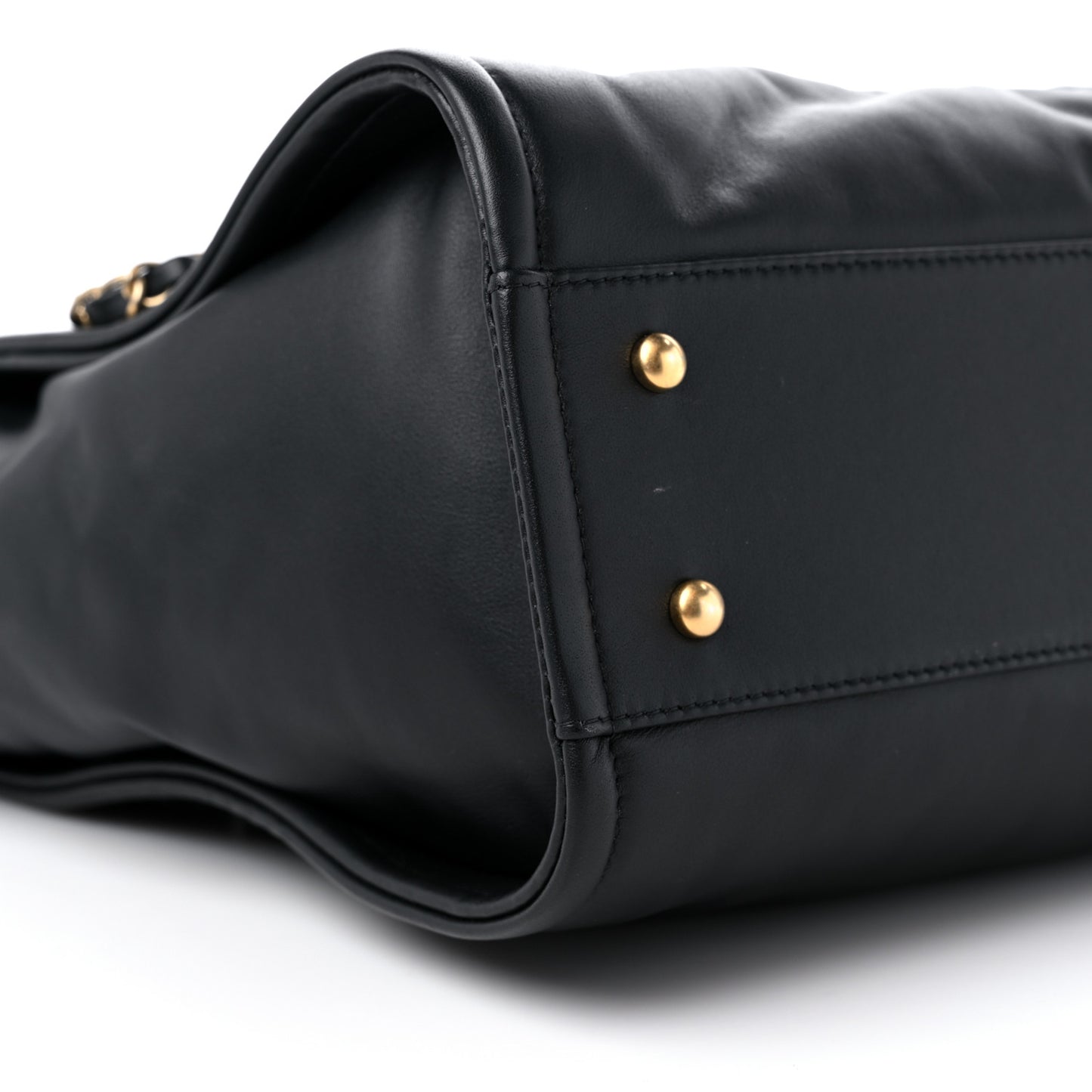 Calfskin Small Deauville Tote Black