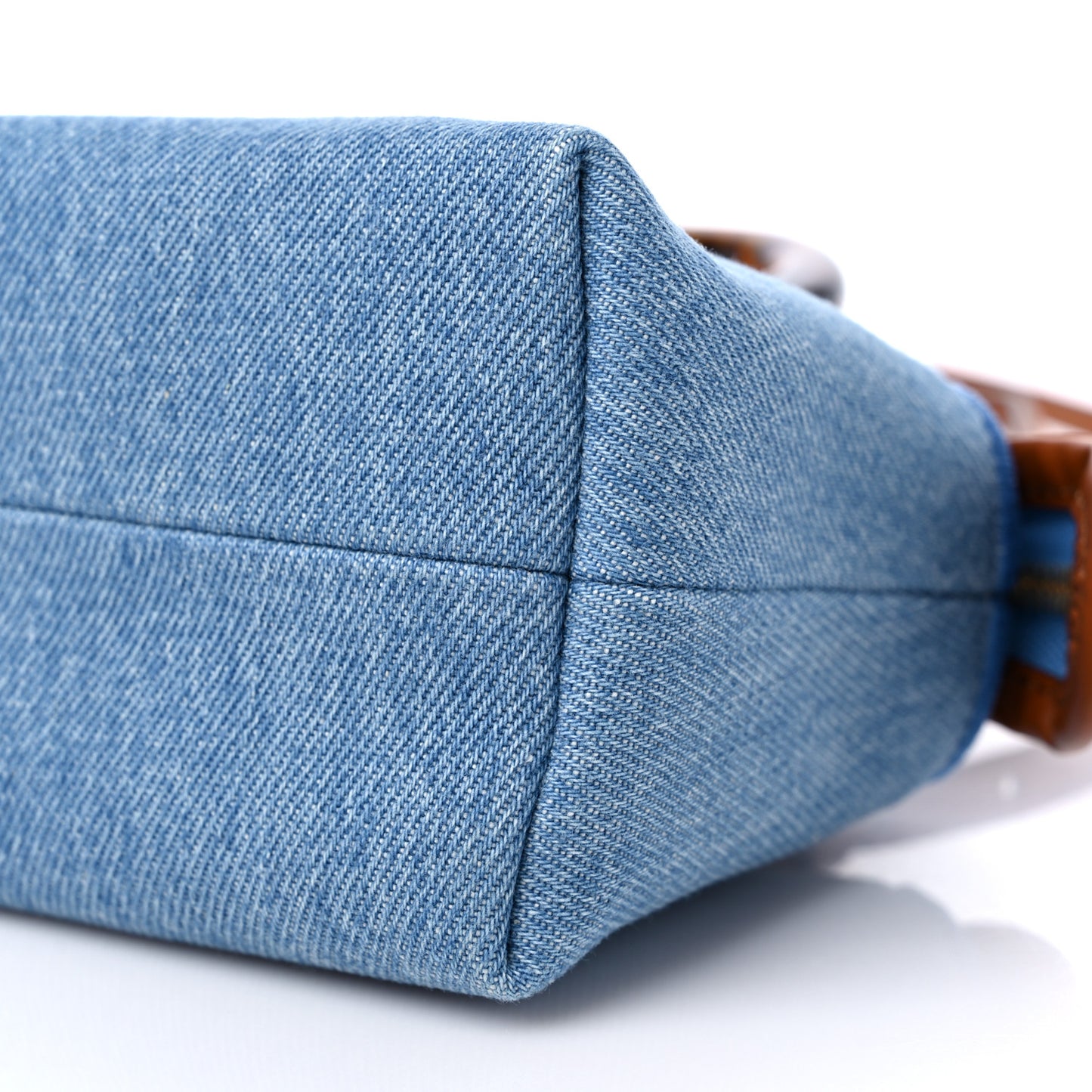 Denim Vitello King Plexiglass Logo Embroidered Mini By The Way Top Handle Boston Bag Denim Cuoio