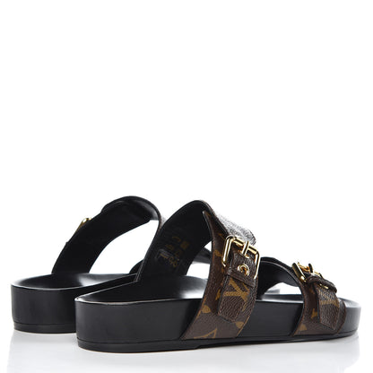 Louis Vuitton Monogram Bom Dia Mule Sandals 37 Black 4 of 10