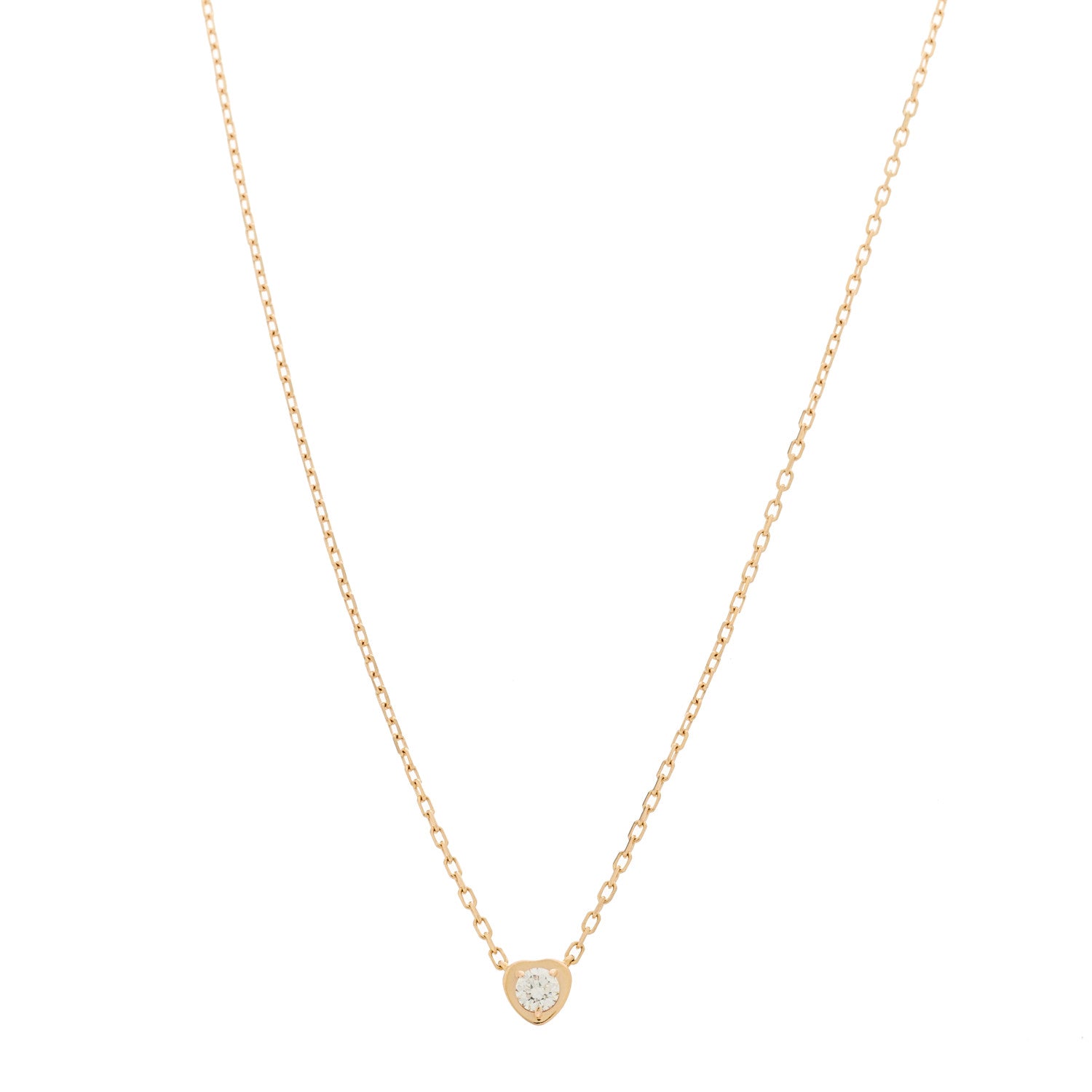 Cartier 18K Pink Gold Diamond D'Amour Heart Pendant Necklace 1 of 4