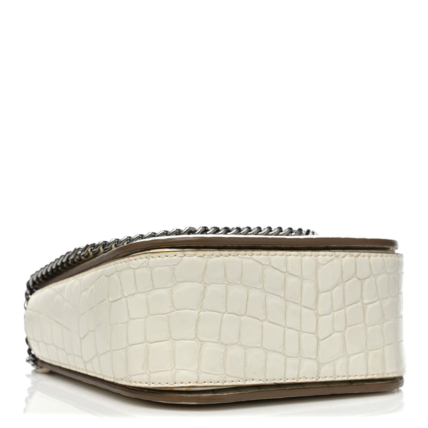 Stella McCartney Embossed Crocodile Effect Medium Falabella Box Shoulder Bag Ivory 4 of 11