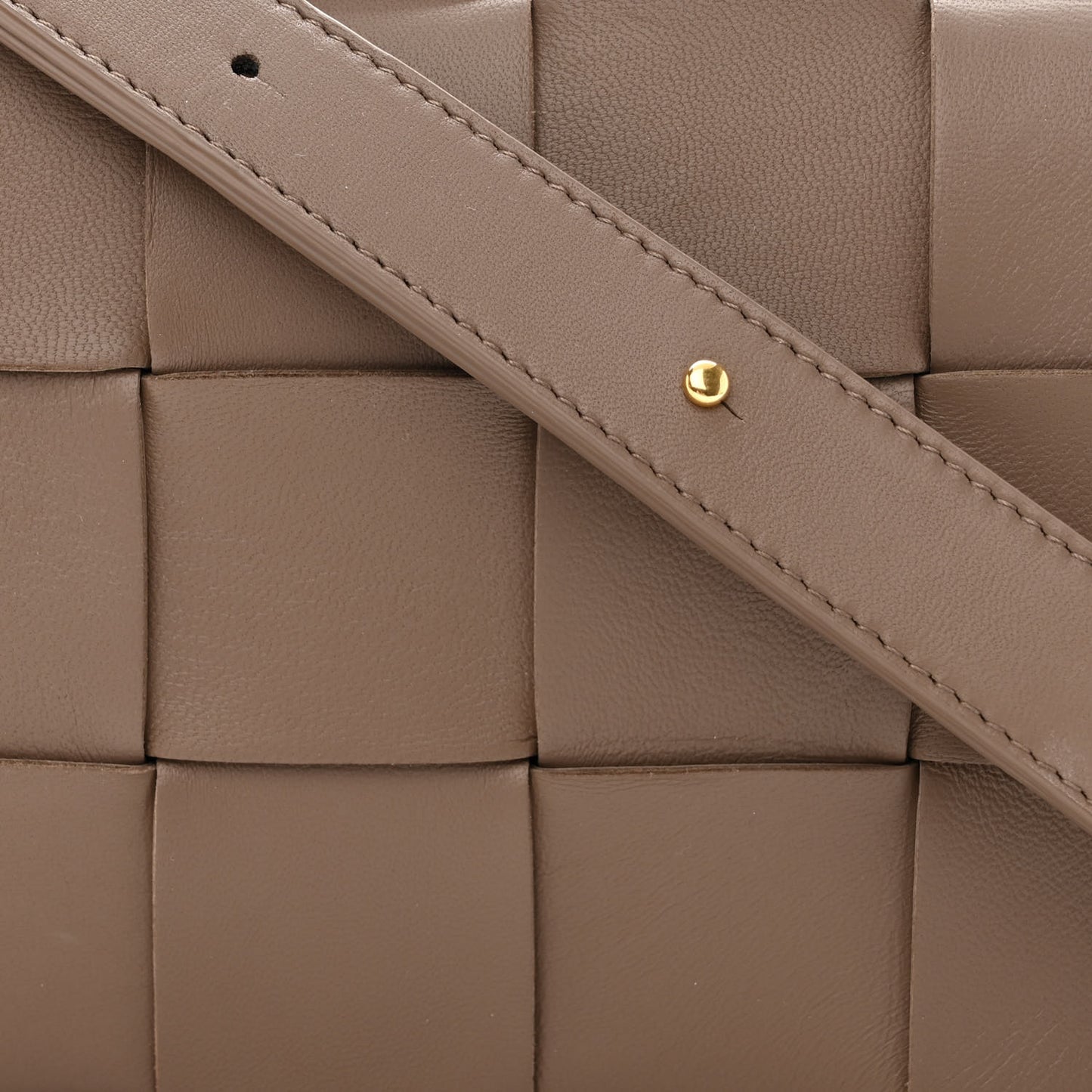 Lambskin Maxi Intrecciato Cassette Crossbody Bag Taupe Grey