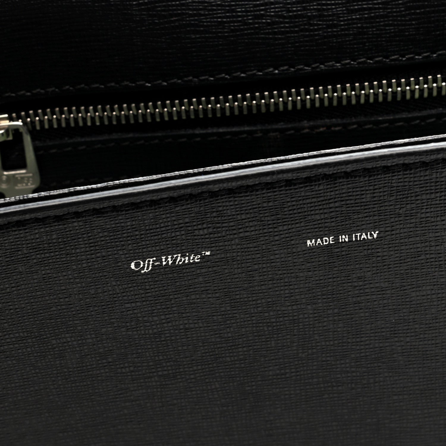 Off-White Saffiano Binder Clip Bag Black 6 of 10