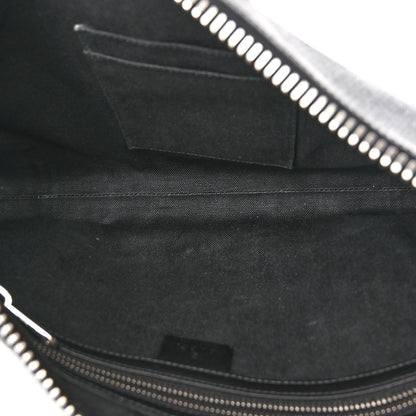 Gucci Soft GG Supreme Monogram Appia Calfskin Web East West Messenger Bag Black Grey 5 of 9