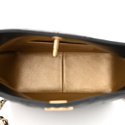 Chanel Lambskin Quilted Small Pearl Crush Hobo Black 5 of 10