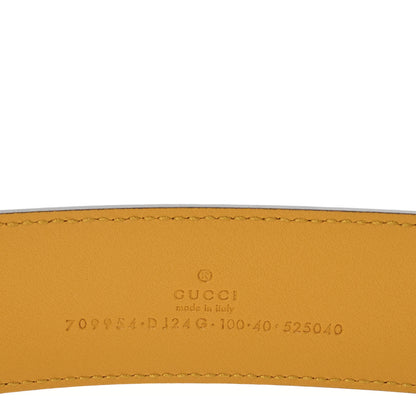 Gucci Textured Dollar Calfskin Criss-Cross Double G Memorable Buckle 40mm Belt 100 40 Dusty Azure Crop 6 of 6