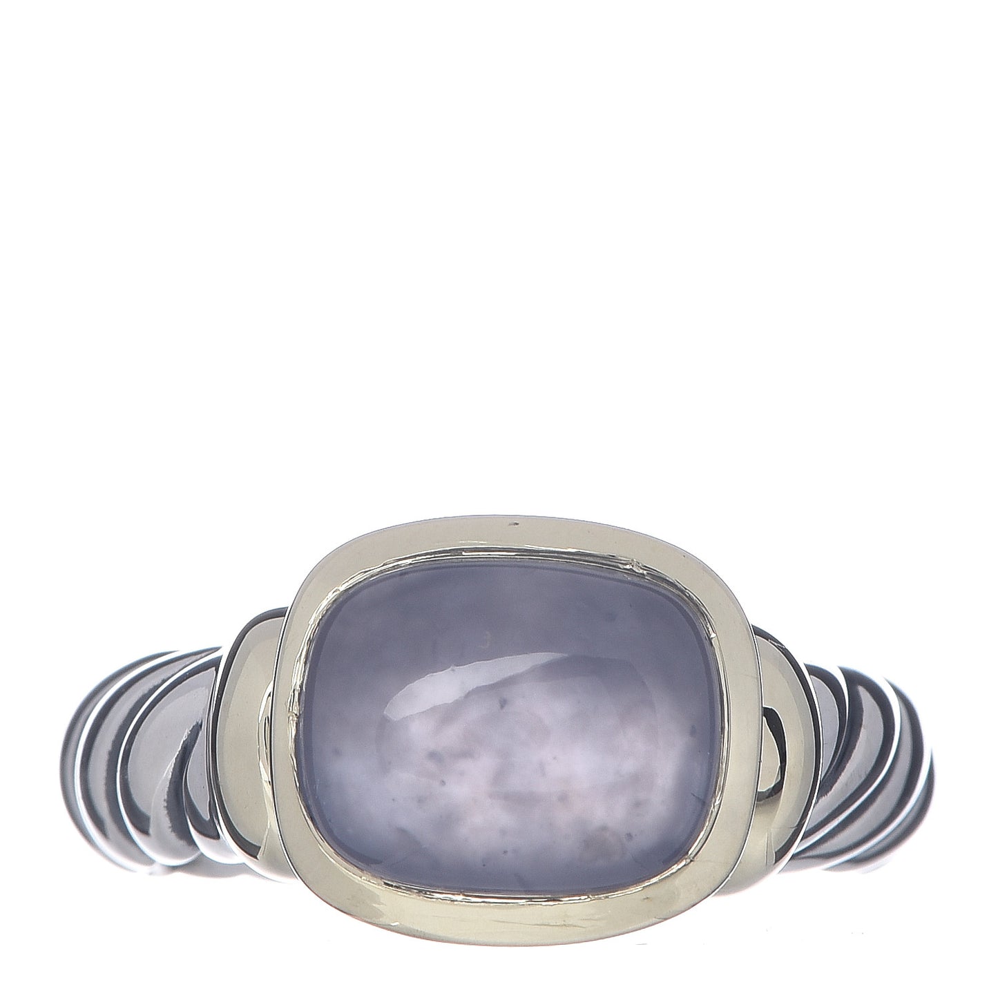 Sterling Silver 14K Yellow Gold Chalcedony 10mm Noblesse Ring 53 6.5
