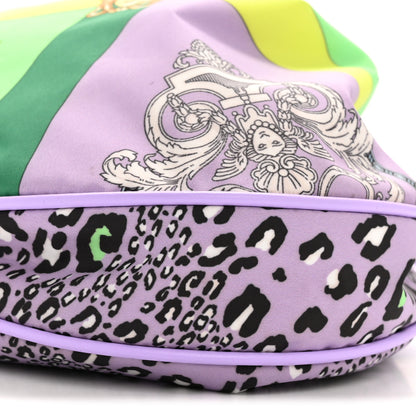 Versace Nylon Calfskin Barocco Mosaic Print Hobo Bag Jacaranda Multicolor 10 of 11