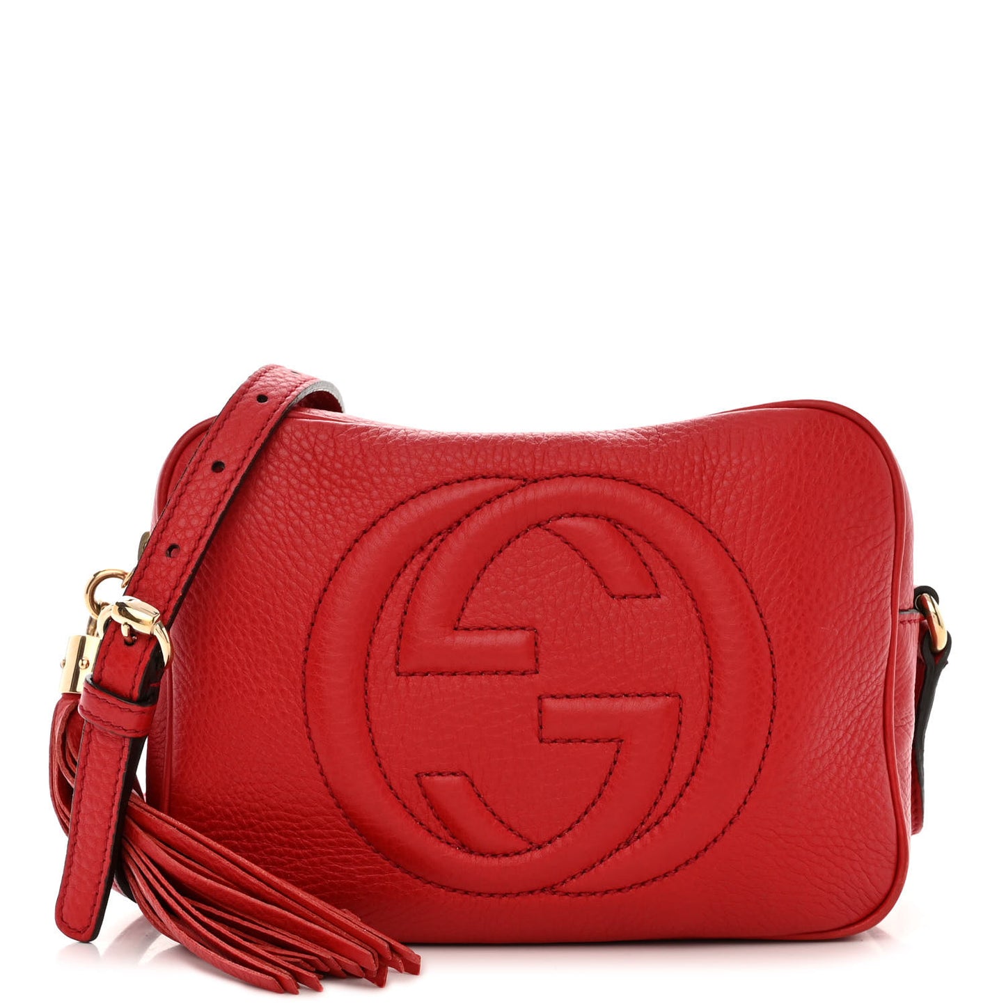Pebbled Calfskin Small Soho Disco Bag Tabasco Red