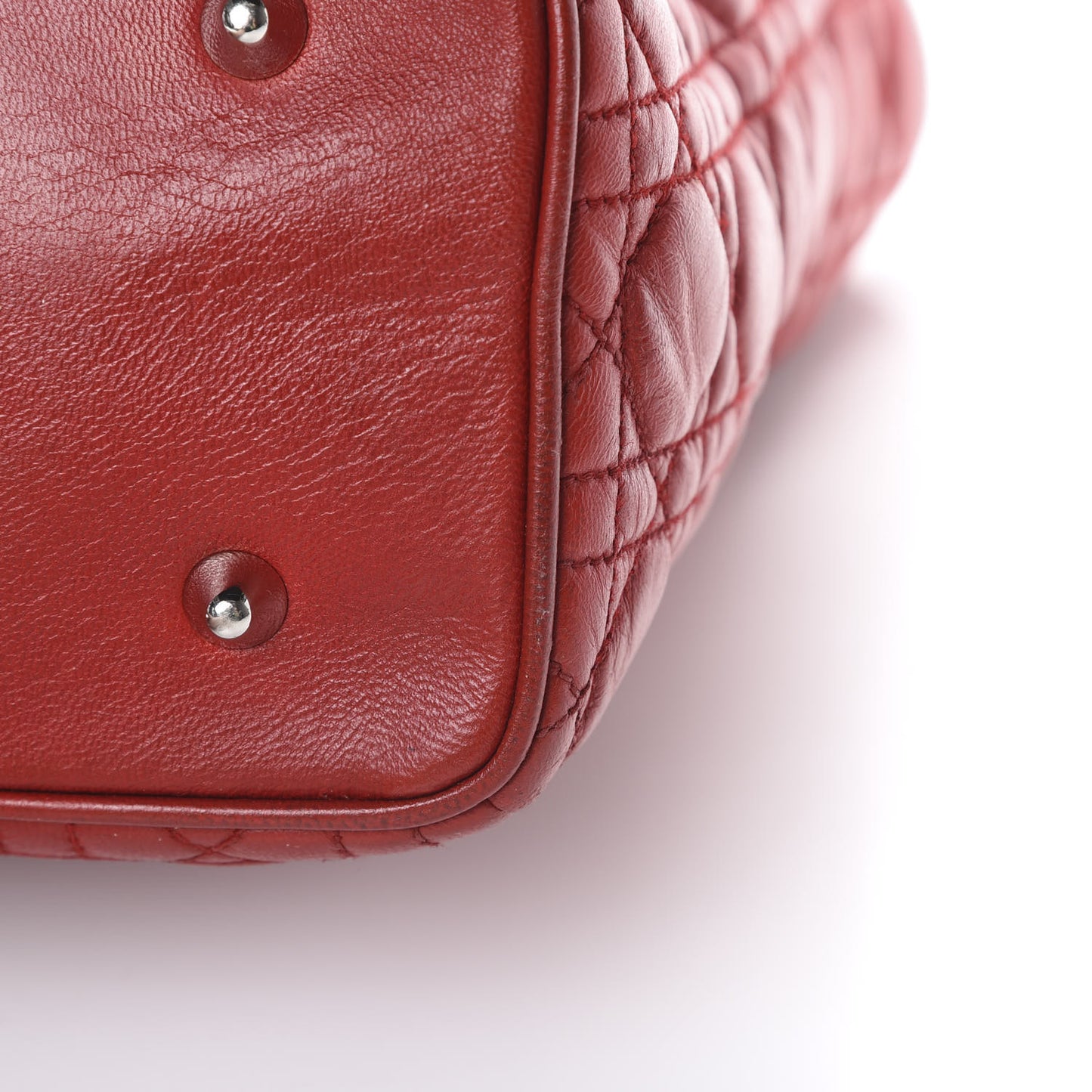 Lambskin Cannage Large Lady Dior Red