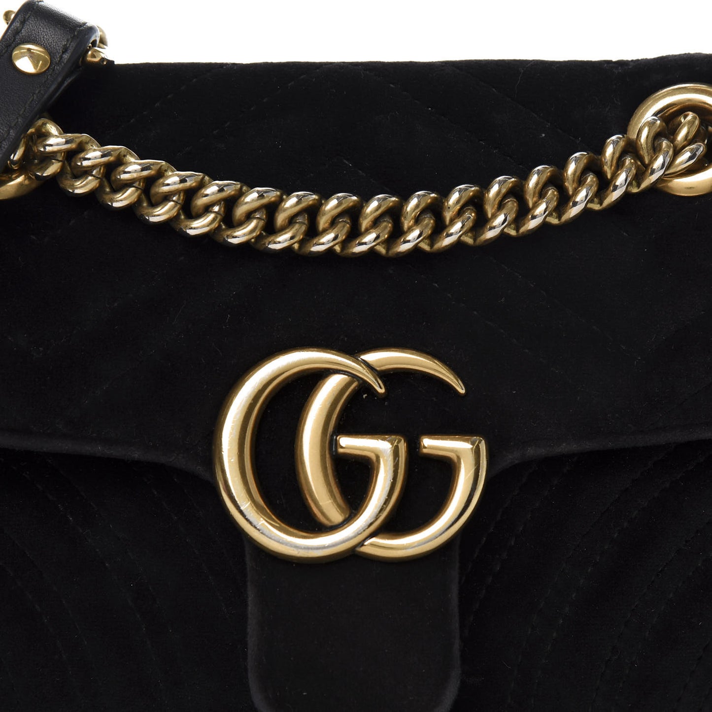Velvet Matelasse Mini GG Marmont Shoulder Bag Black
