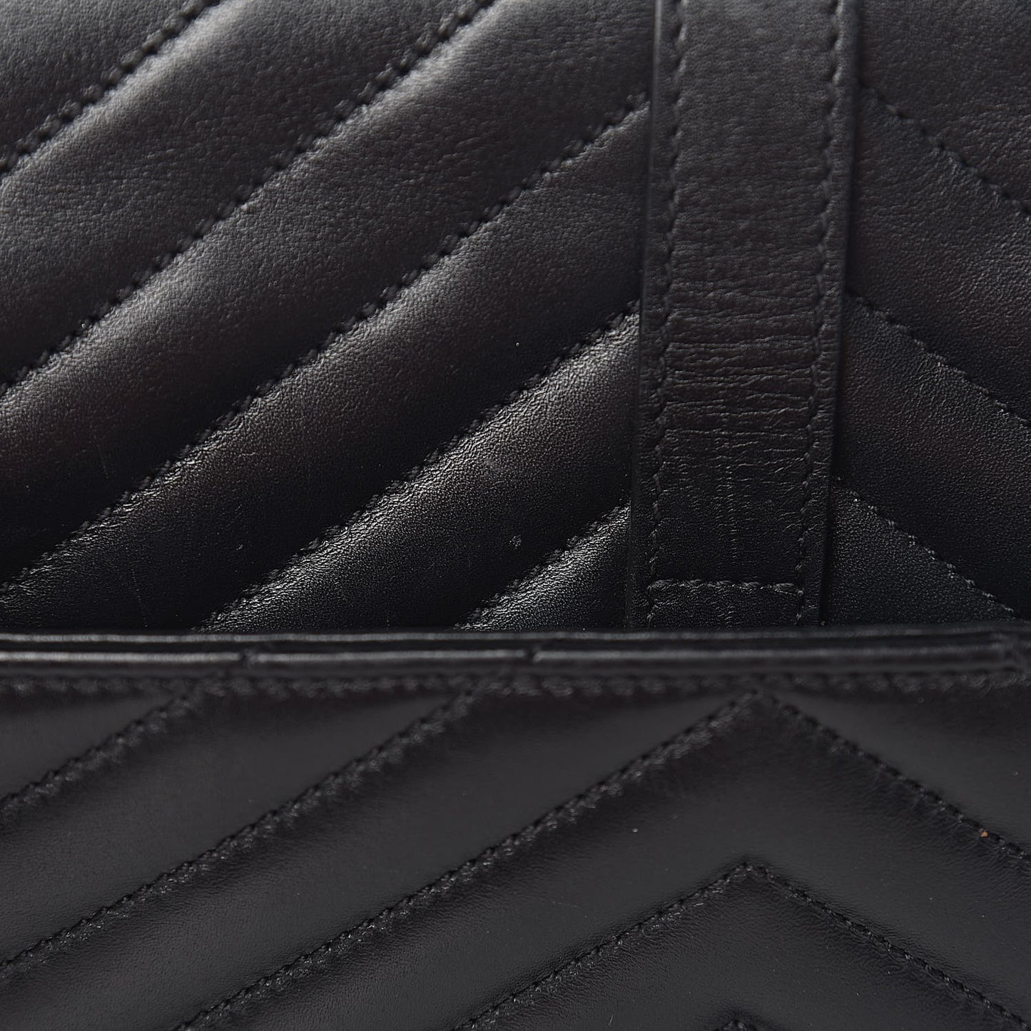 Smooth Calfskin Matelasse Chevron Large Monogram Satchel Black