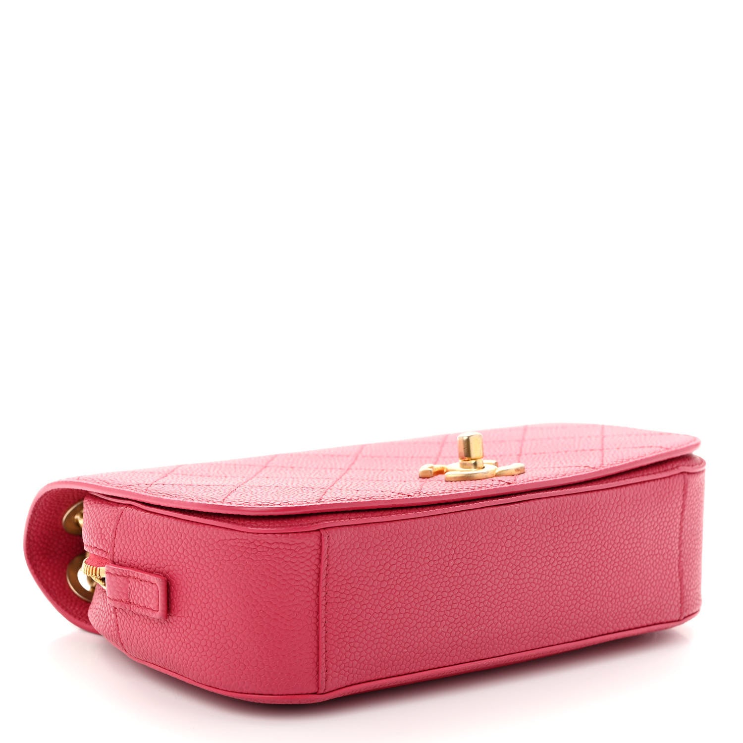 Chanel Caviar Diamond Stitched CC Medium Flap Bag Dark Pink 4 of 11