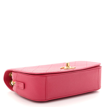 Chanel Caviar Diamond Stitched CC Medium Flap Bag Dark Pink 4 of 11