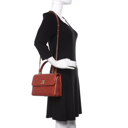 Chanel Lambskin Quilted Small Trendy CC Flap Dual Handle Bag Red 2 of 11