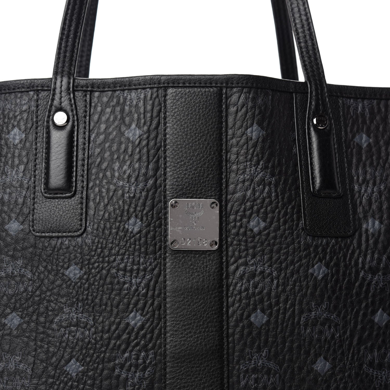 MCM Visetos Large Liz Reversible Shopper Tote Black 9 of 16