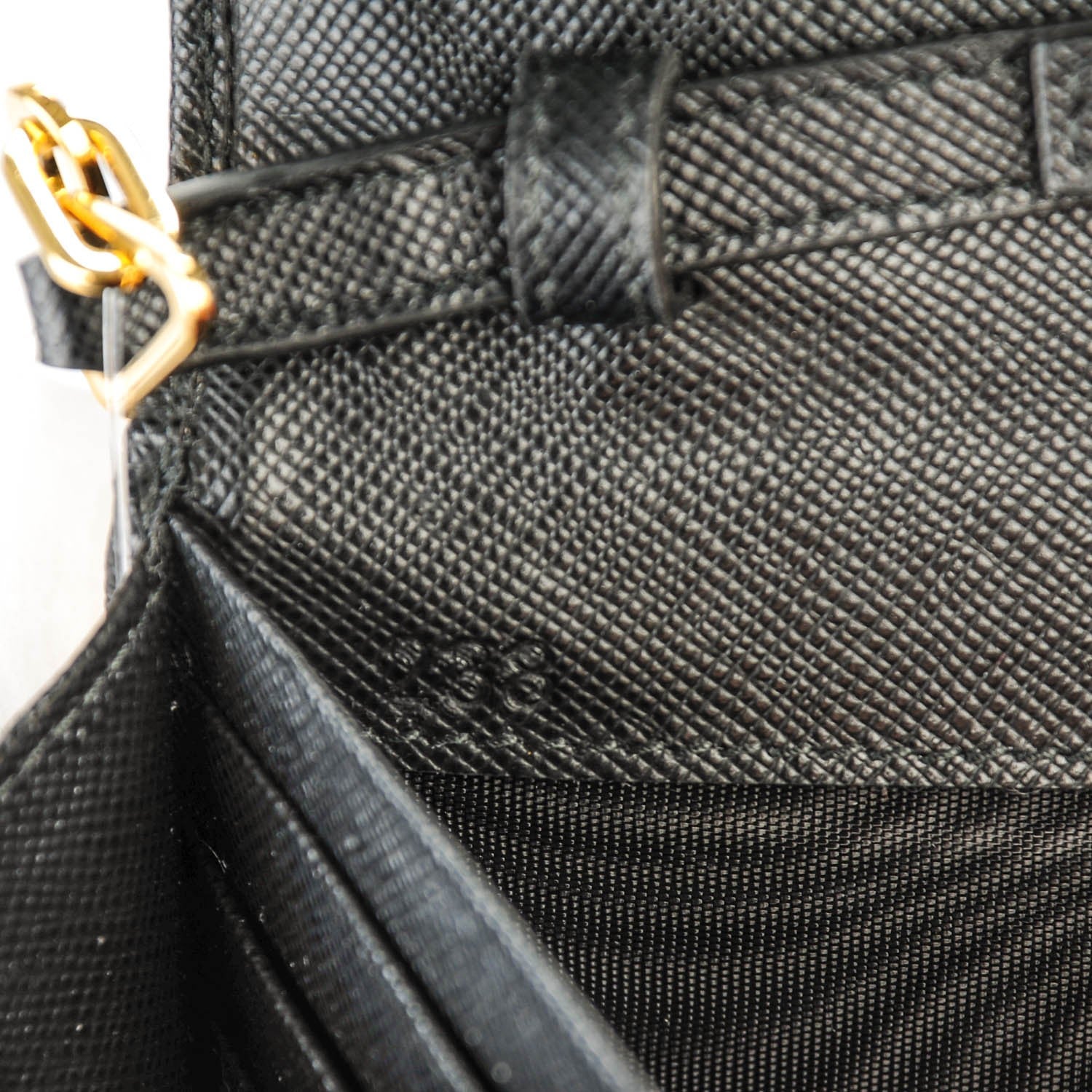 Prada Saffiano Metal Large Chain Wallet Nero Black 5 of 8